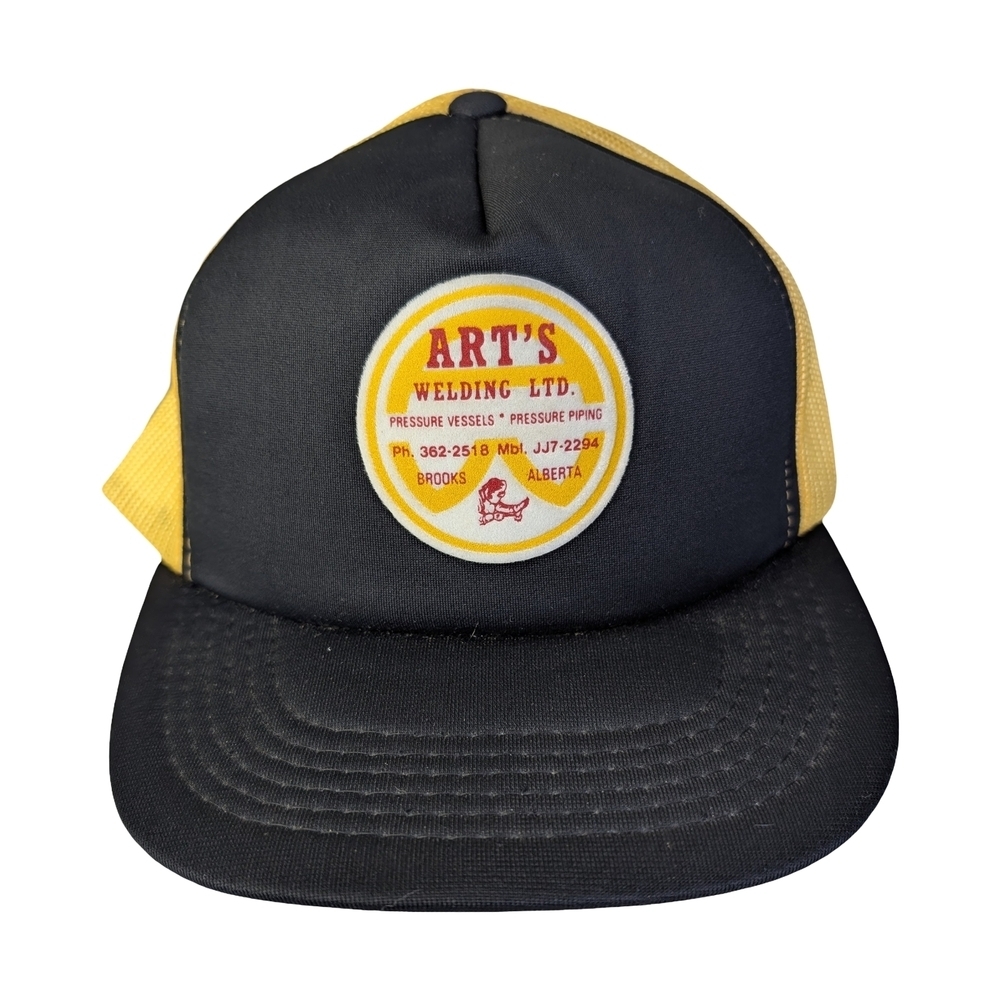 Vintage 80s/90s Foam Front Mesh Back Trucker Hat, Art's Welding Brooks AB